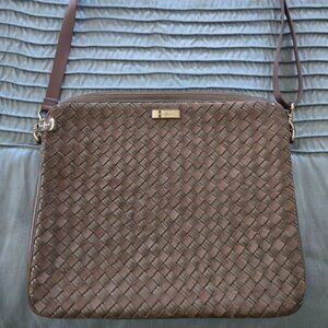 Cole Haan Tan Leather/Suede Woven Laptop Bag - Women's